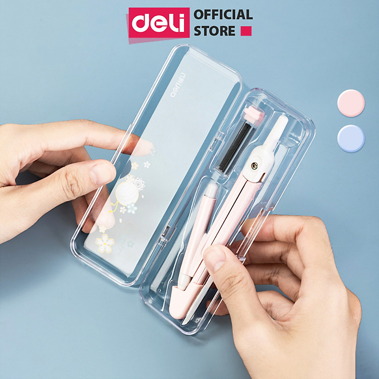 Bộ Compa Bấm Chì 2B Deli (Màu Pastel) - Ảnh 7
