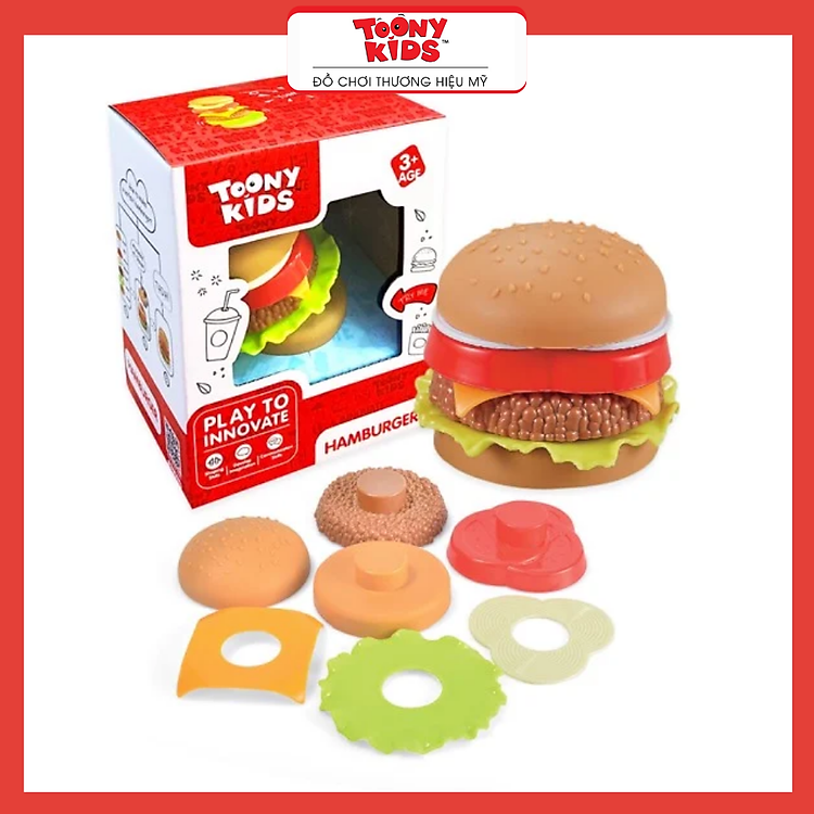 Mua Đồ Chơi Nấu Ăn Hamburger TOONYKIDS Chính hãng Tiết kiệm - Hình ảnh 5