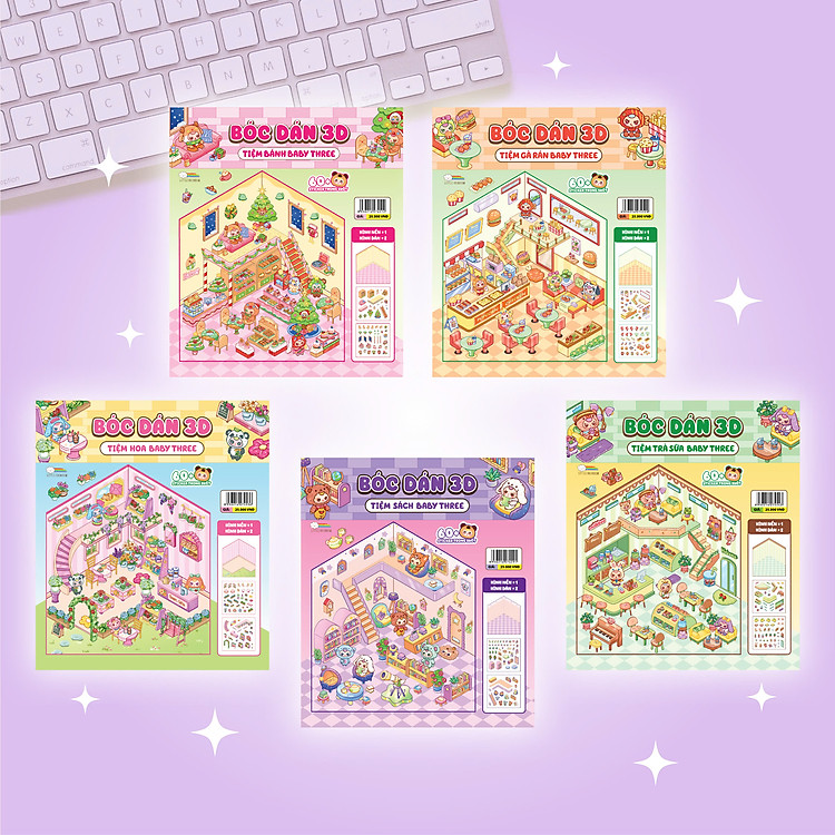 Bóc dán 3D Tiệm Hoa Baby Three