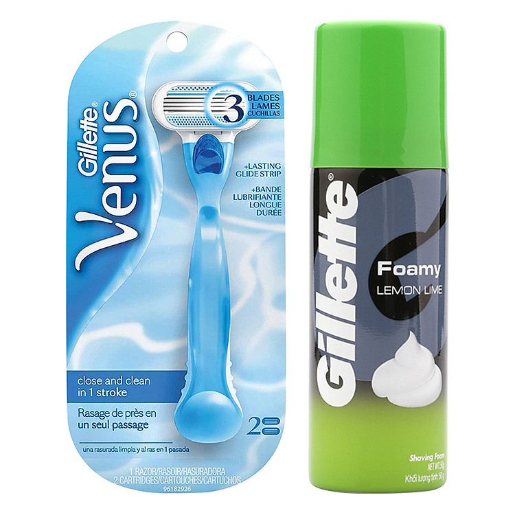 Bộ Gillette Venus Cán Classic Cho Nữ Giới + Bọt Cạo Gillette Hương Chanh 50g