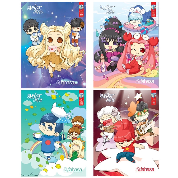 Bộ 10 Tập Lớp Học Mật Ngữ - 100 Trang - 4 Ô Ly (4 Mẫu Bìa Ngẫu Nhiên Trong 1 Lốc Tập)