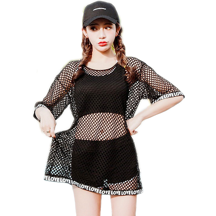 Bộ đồ bơi, bộ bikini kèm áo lưới đi biển cực hot ZBra - ZB12