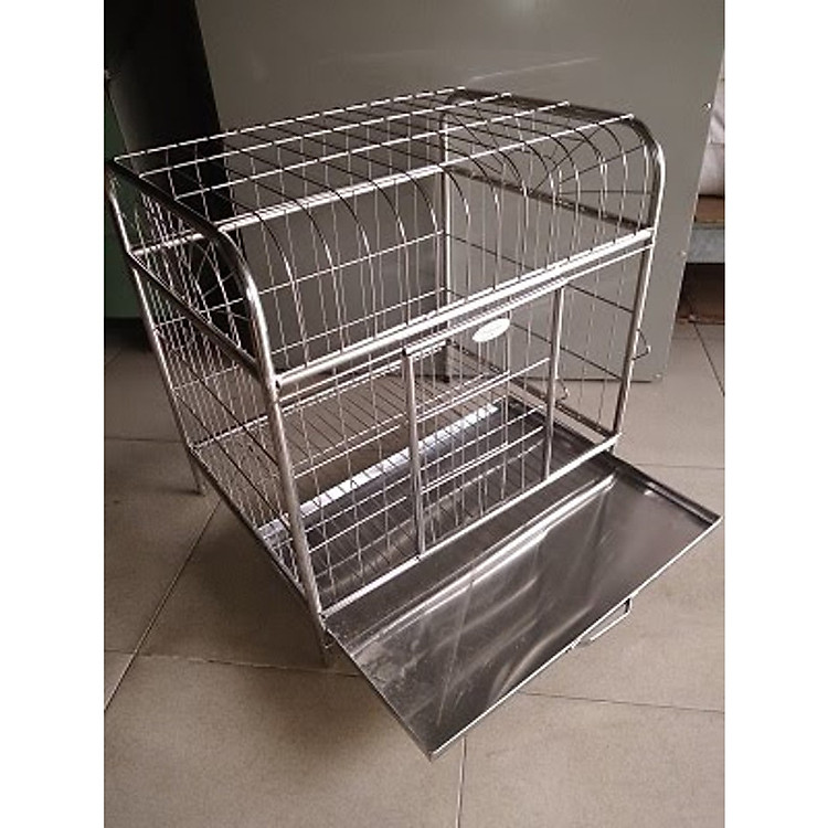 Chuồng chó mèo inox mái vòm và mái băng- tặng kèm khay hứng bằng inox