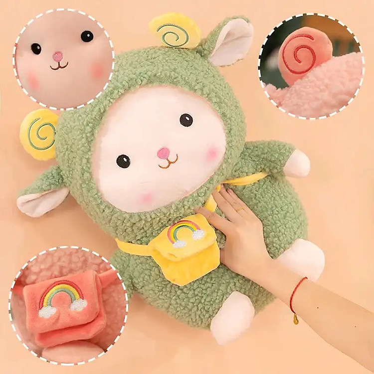 Mua Thú nhồi bông cừu cute 22cm Chính hãng Ưu đãi - Hình ảnh 5