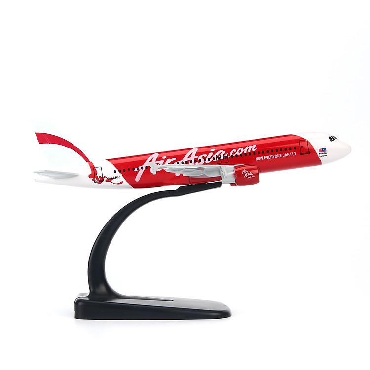 Mô hình máy bay AirAsia (16cm) - Trắng, Đỏ, đen