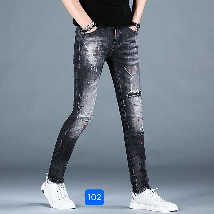 Quần Jean Nam Chất Bò Cao Cấp Quần Bò Ống Côn Phong Cách Co giãn GH63