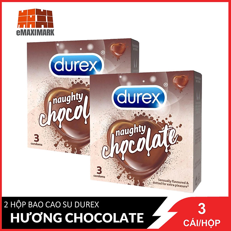 Combo 2 Bao Cao Su Durex Hương Naughty Chocolate - Socola 3 Cái / Hộpx2