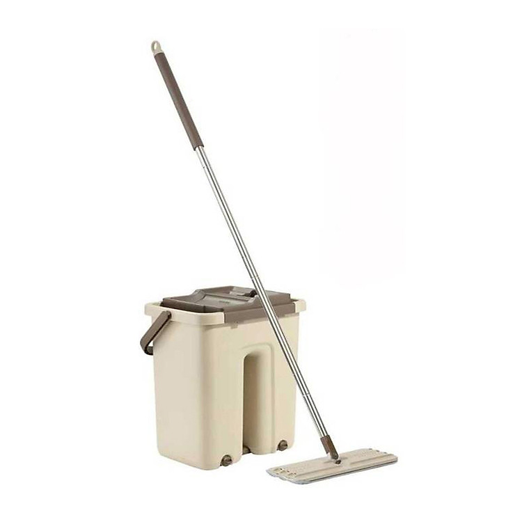 Bộ cây lau nhà 360 độ 4 in 1 tự vắt thông minh đa năng xoay 2 vách ngăn cao cấp