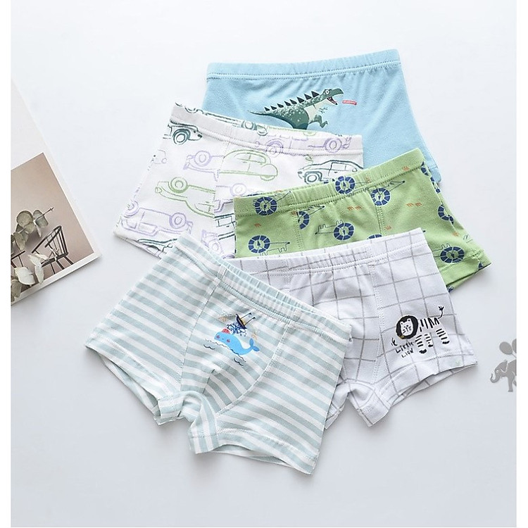 Set 5 quần lót đùi cho bé trai (hàng 100% coton ) hình xe hơi