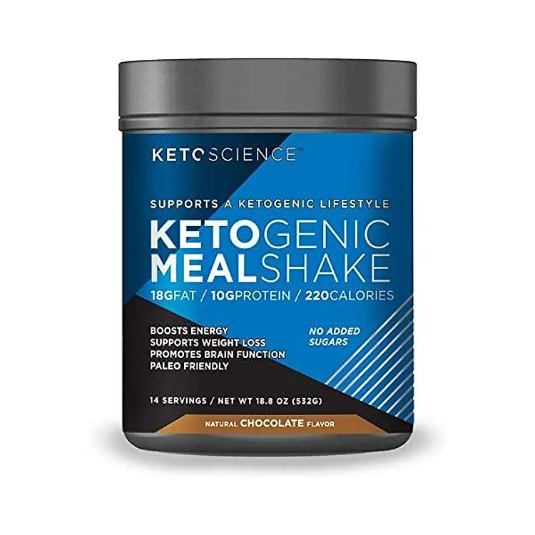 Keto Science Ketogenic Meal Shake Chocolate Dietary Supplement, Rich in MCTs and Protein, Keto and Paleo Friendly, Weight Loss, (14 servings), 20.7 oz Packaging May Vary