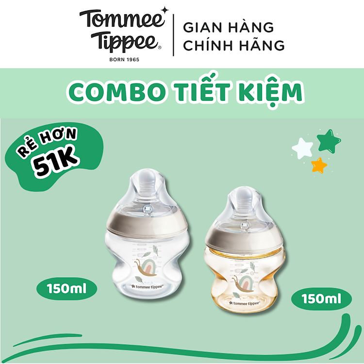 COMBO 2 Bình Sữa Tommee Tippee 150ml Giá rẻ