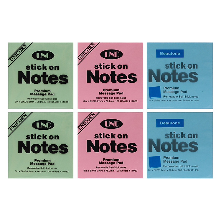 Giấy Note Beautone (76.2 x 76.2 mm) (6 xấp)