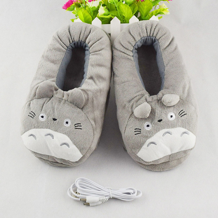 Dép sưởi USB hình Totoro (Xám)