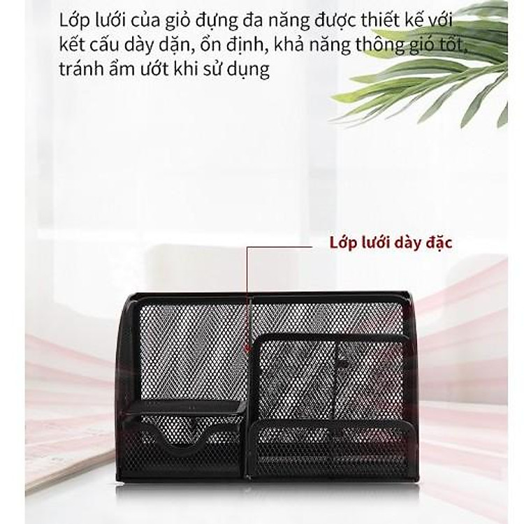 Giá sắt đựng tài liệu văn phòng Deli - màu đen - Ảnh 3