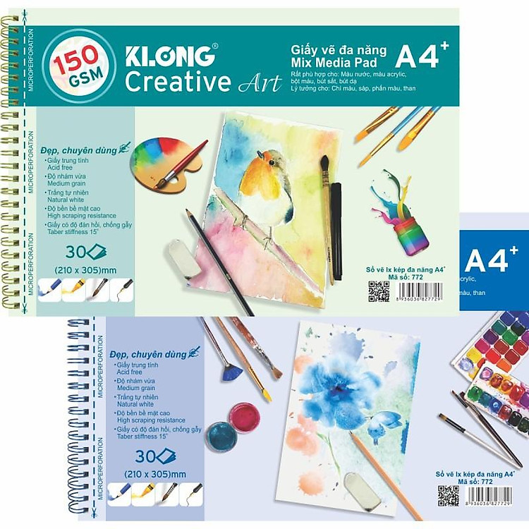 Sổ Vẽ A4+ Cao Cấp Lò Xo Kép (30 tờ)