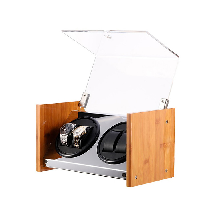 Hộp Xoay Đồng Hồ 4 Cơ Vỏ Gỗ Tre - Mã 831