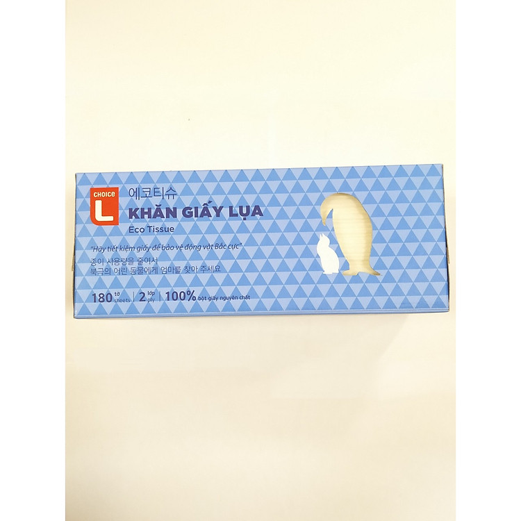 Khăn Giấy Lụa New Màu Xanh Dương Choice L (CL) 2 Lớp (180 Tờ)