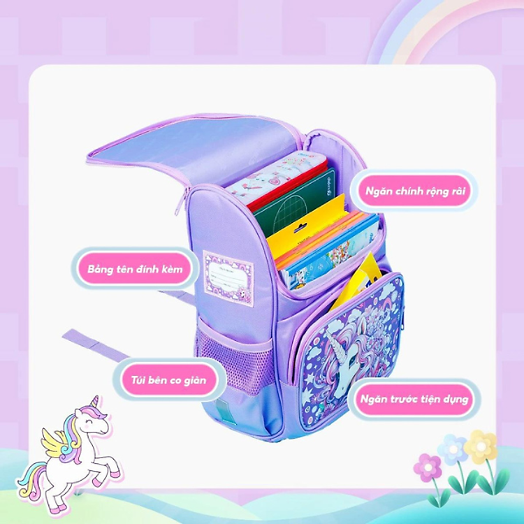 Cặp Chống Gù Bé Gái Thiên Long BP-018 (Màu Tím) - Ảnh 7