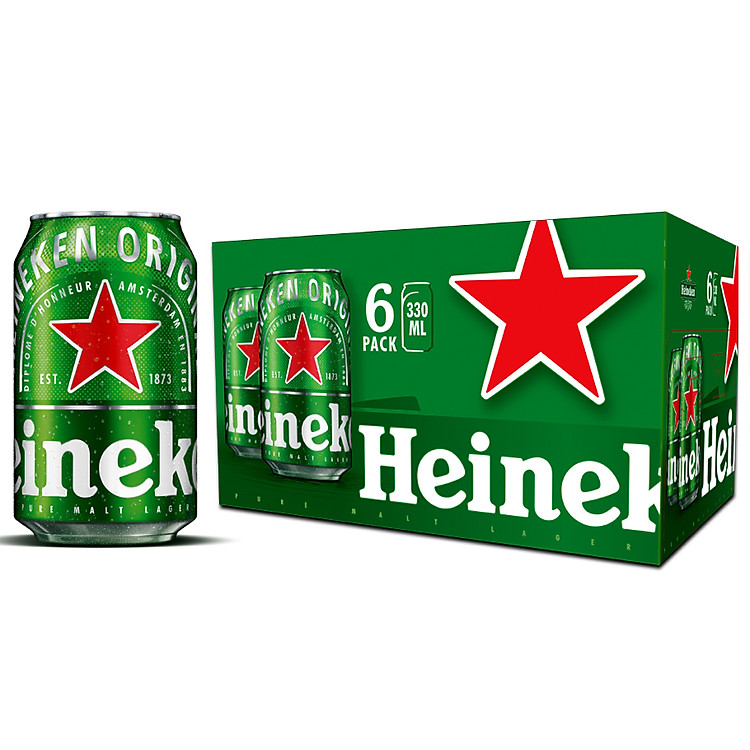 Lốc 6 Lon Heineken thường (330ml/Lon)