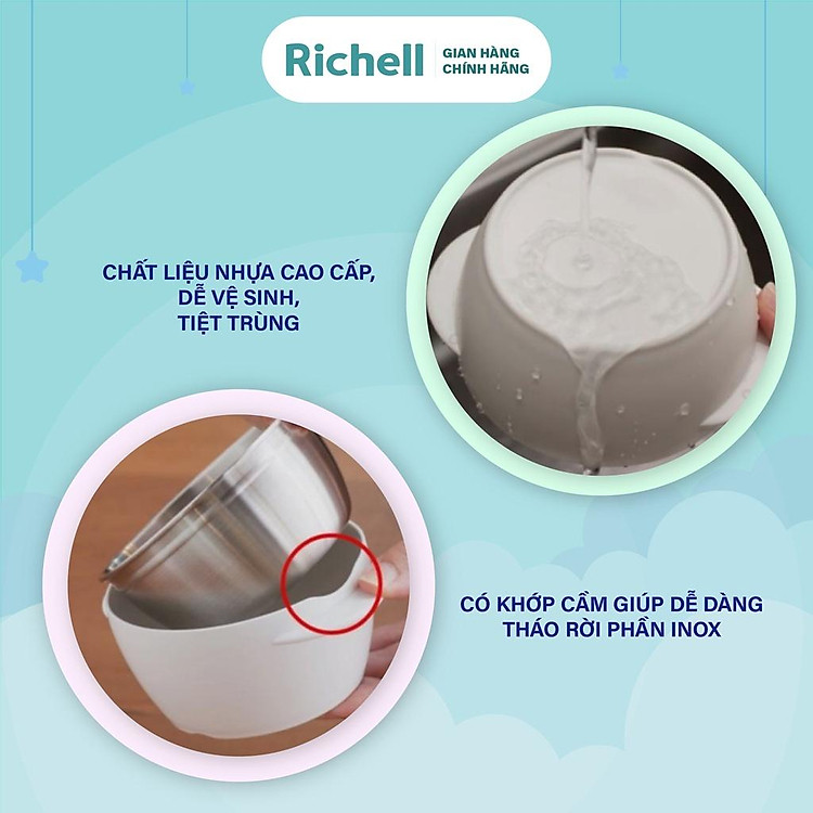 Mua Chén ăn dặm inox TLI Richell Nhật Bản Chính hãng Giá rẻ - Hình ảnh 5