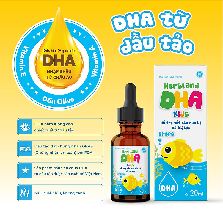Tìm mua tại Avakids:Herbland DHA Kids hỗ trợ phát triển trí não, tràn ngập Khuyến mãi, Ưu đãi