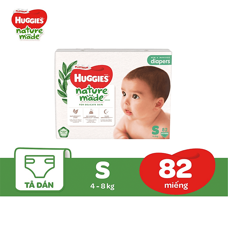 Tã/Bỉm Huggies Platinum Size S82 Chính hãng Giá rẻ - Hình ảnh 2