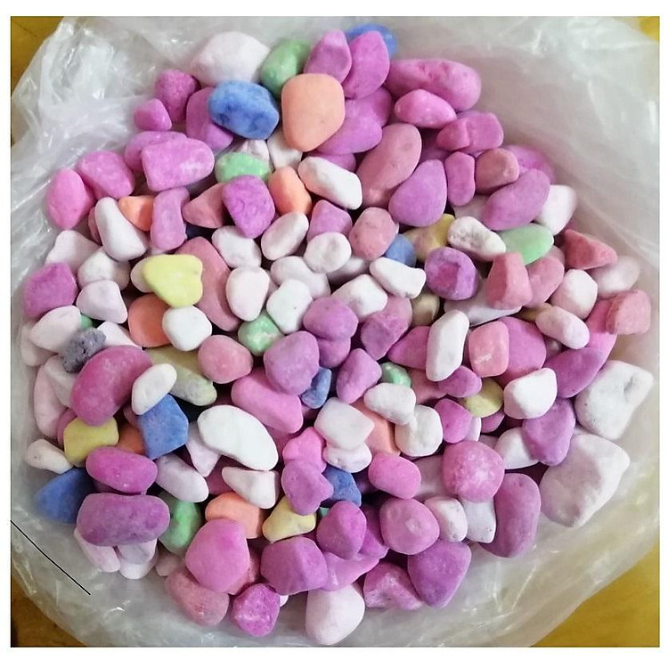 Túi 3Kg Sỏi To Nhiều Màu, đường kính 2cm, Xếp Gốc Cây, Trang Trí Bể Cá
