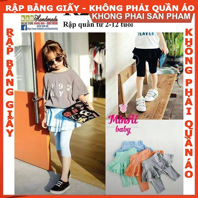 Rập giấy A0 mã R271 – rập quần legging lửng cho bé