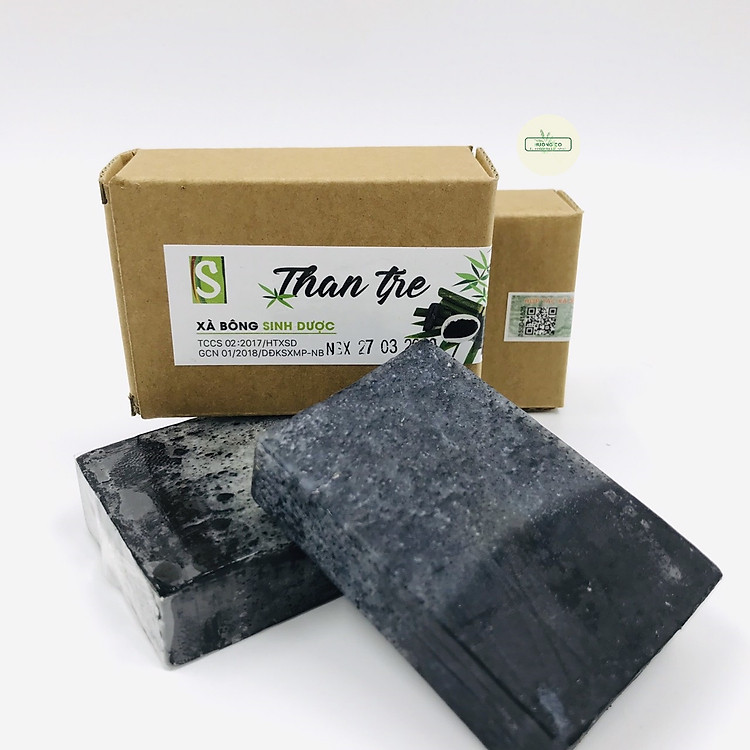 Xà bông Sinh Dược - Than Tre (100gr)- Hương Bạc Hà
