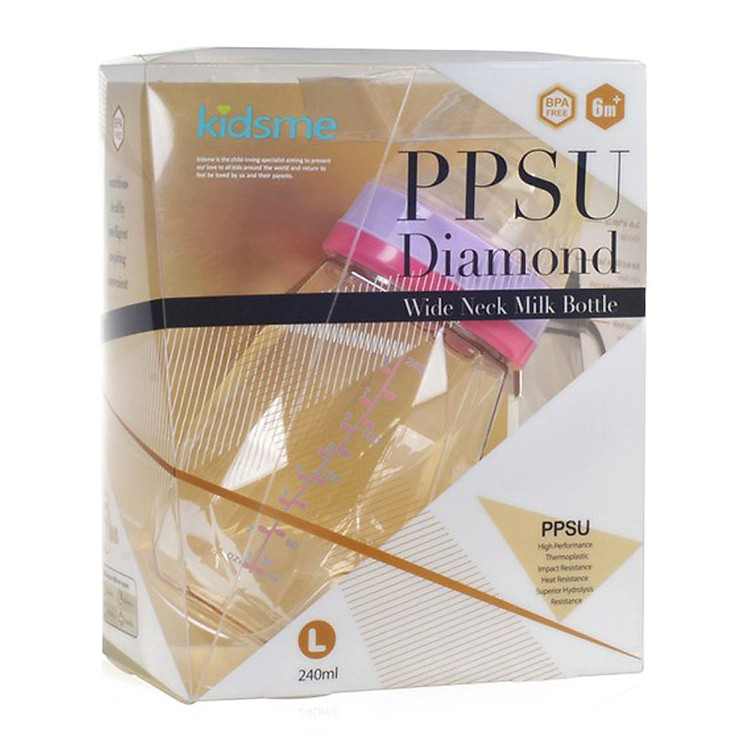 Mua Bình sữa kim cương Kidsme 240ml Tím Giá tốt - Hình ảnh 3