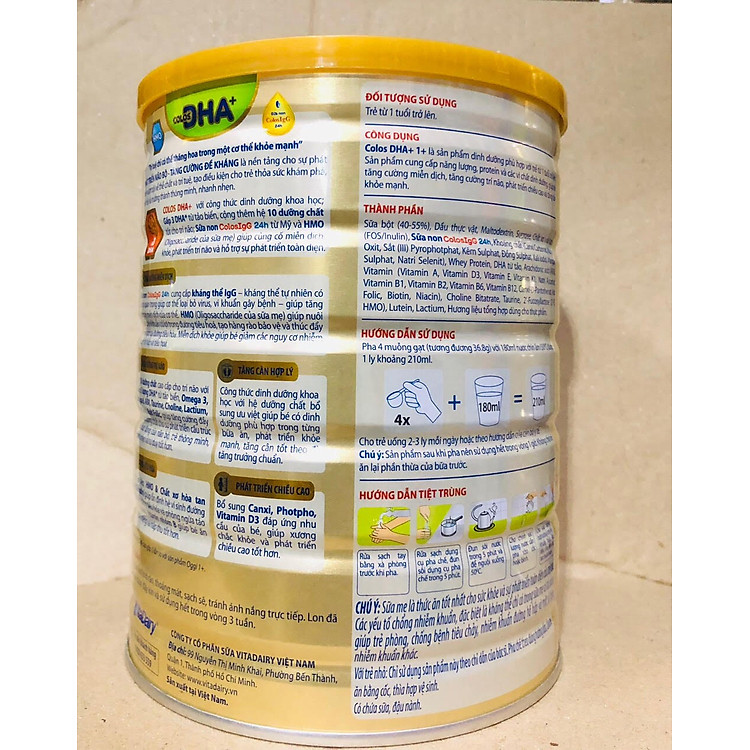 Sữa công thức Colos DHA 1+ 800g Hàng chuẩn Giá rẻ - Hình ảnh 2