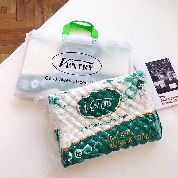 Gối cao su cao cấp Ventry xuất Thái chống mỏi cổ-Tặng kèm 1 móc khóa Houston