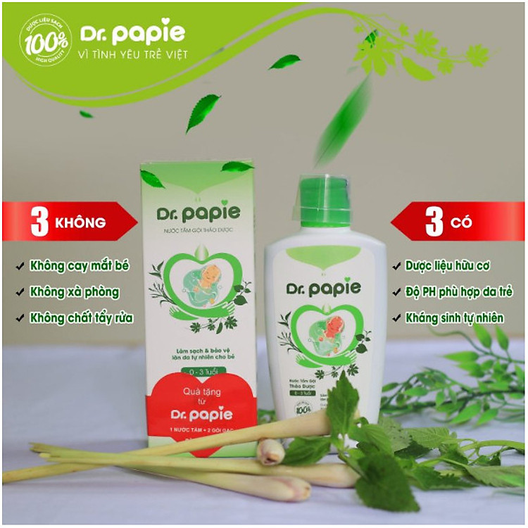Mua Nước Tắm Gội Thảo Dược Dr Papie Chính hãng Giá rẻ - Hình ảnh 2
