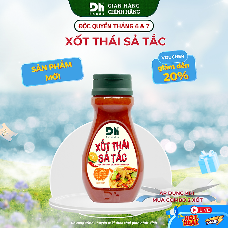 Xốt Thái Sả Tắc 200gr Dh Foods - Sốt Thái Trộn Chân Gà, Chân Gà Sốt Thái Chua Cay, Sốt Thái Ngon Chuẩn Vị
