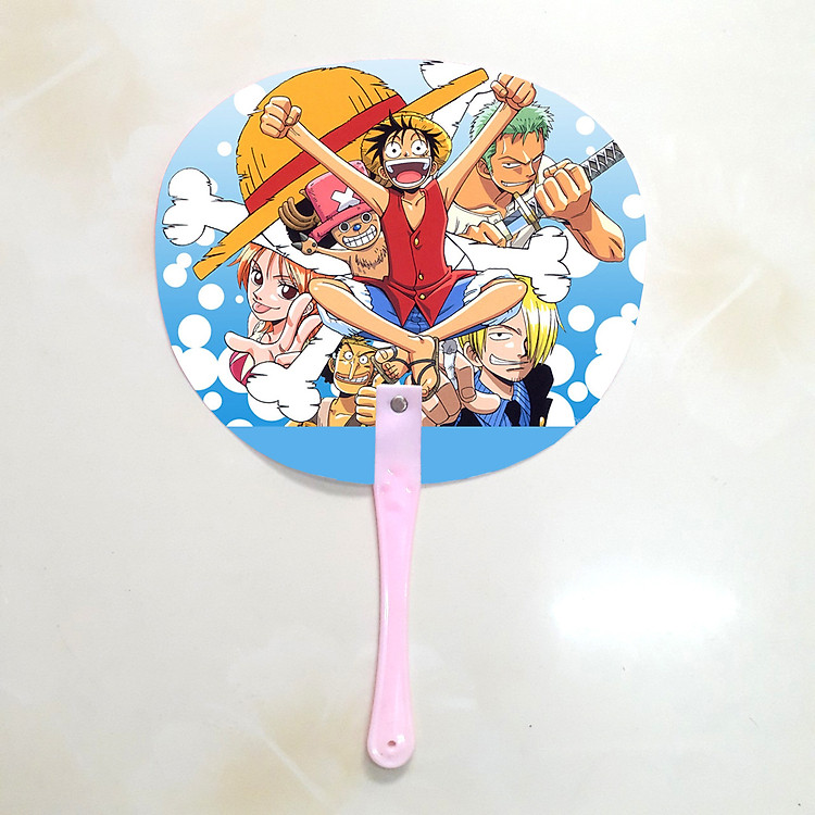 Quạt cầm tay in ảnh 2 mặt One Piece (mẫu ngẫu nhiên)