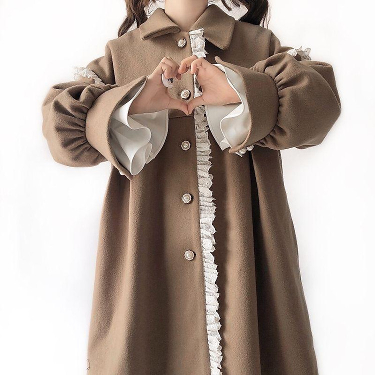 Áo khoác dạ tay phồng babydoll siêu xinh