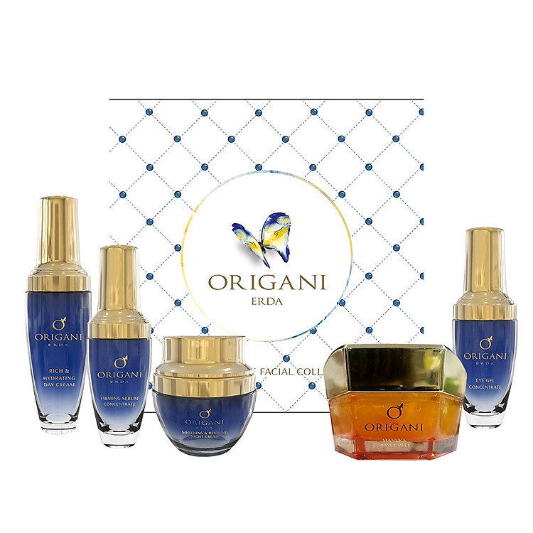 Bộ Chăm Sóc Da Mặt Origani Erda Indulgence Facial Collection (5 sản phẩm) - Có Chứng Nhận Hữu Cơ - Chăm Sóc Da Vùng Mắt Cùng Dưỡng Ẩm Da Mặt