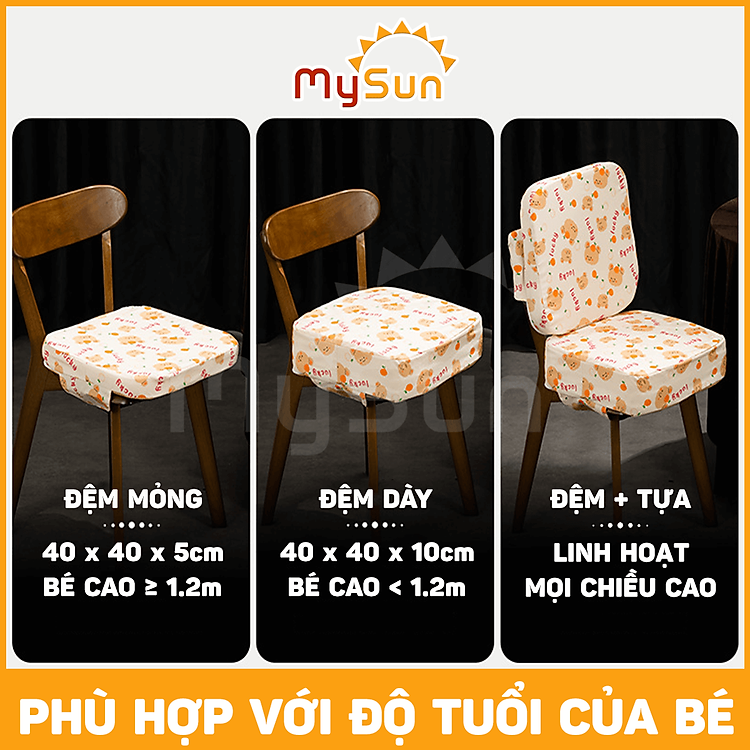 Đệm lót ghế ăn dặm MySun 5cm Chính hãng Tiết kiệm - Hình ảnh 4