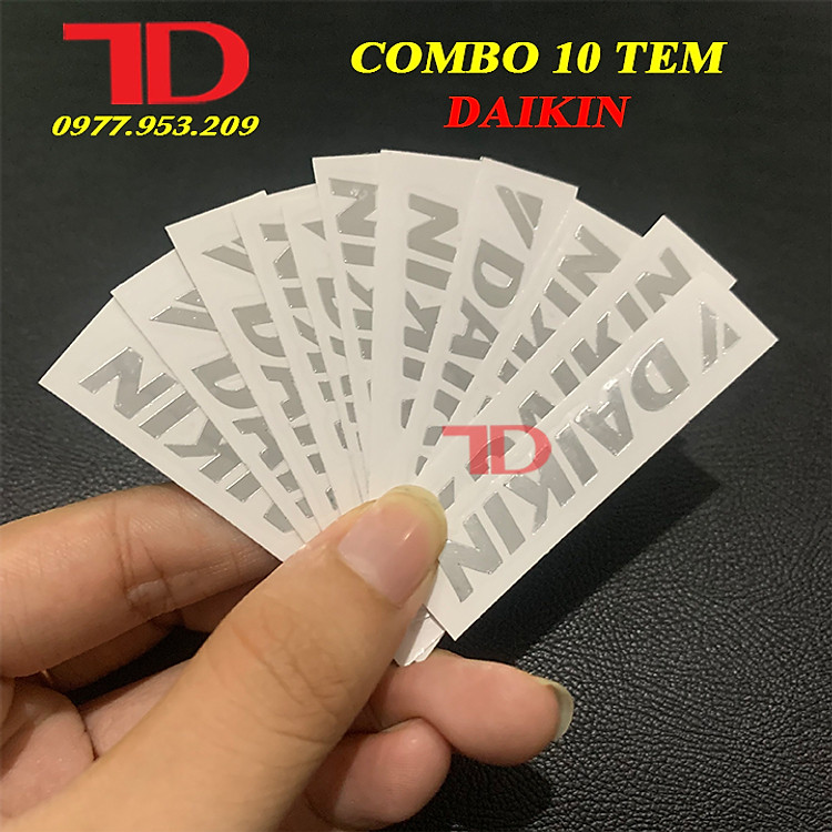 Combo 10 Tem trang trí máy lạnh, Tem dán đầu lạnh phủ bạc bóng, Tem dán máy điều hòa inverter đầy đủ thương hiệu, Tem bạc nhí chuyên tân trang đầu lạnh - Điện Lạnh Thuận Dung