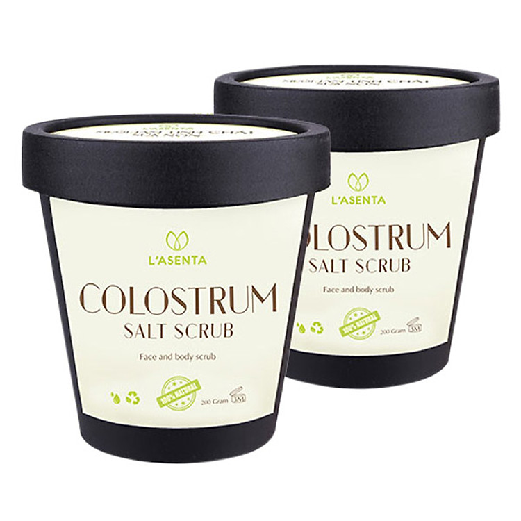 Combo 2 Hộp Muối Tắm Sữa Non L'asenta hỗ trợ điều trị Mụn Lưng (400g)
