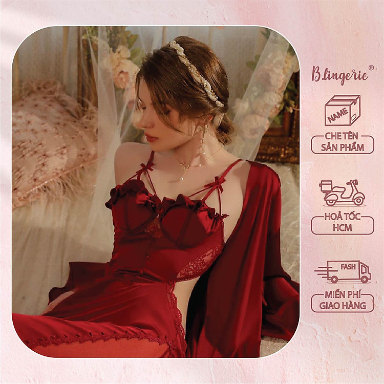 Đầm Ngủ Hai Dây Nữ Quyến Rũ (Không kèm áo choàng) - B.Lingerie