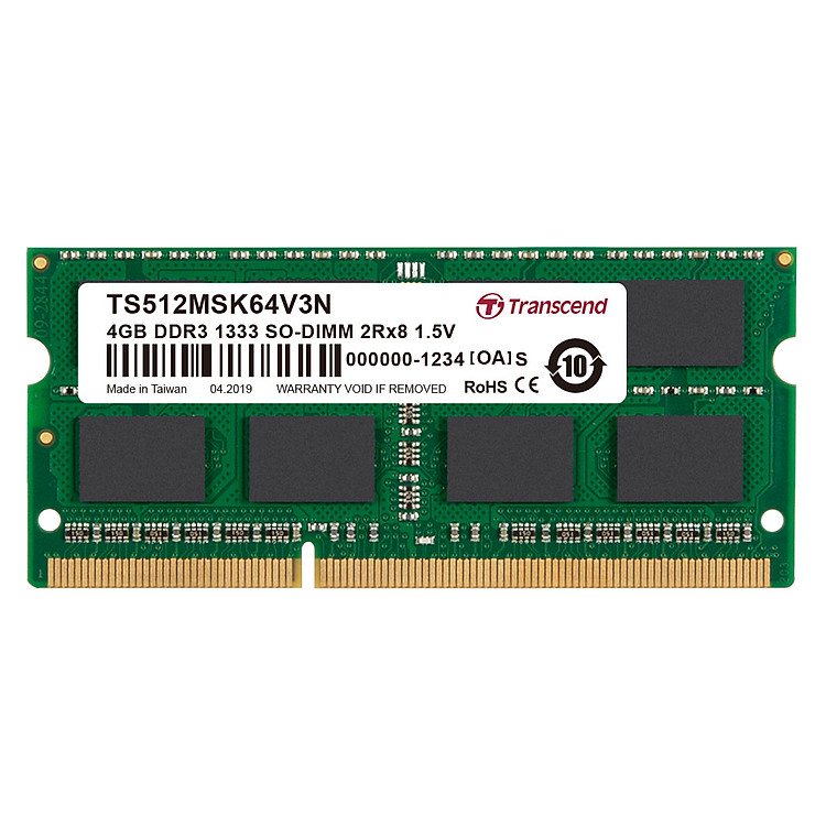 RAM Laptop Transcend 4GB DDR3 1333MHz SODIMM - Hàng Chính Hãng