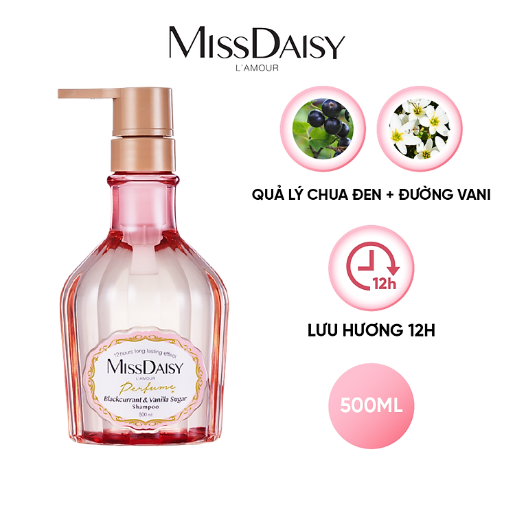Dầu Gội Nước Hoa MISSDAISY Chiết Xuất Quả Lý Chua Đen & Đường Vani - 500ml