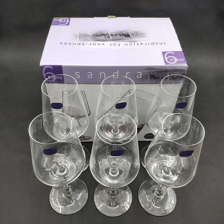 Bộ 6 ly vang thủy tinh Sandra 350ml