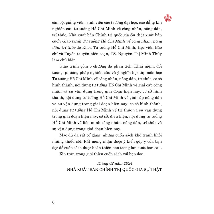 Giáo trình tư tưởng Hồ Chí Minh về công nhân, nông dân, trí thức (bản in 2024) - Ảnh 2