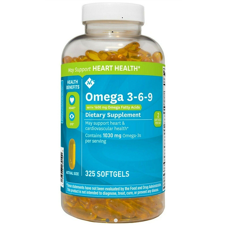 Dầu Cá Omega 369 Member’s Mark Supports Heart Health Mỹ tăng sức khỏe cho tim, não, khớp, mắt và cải thiện da khô - Massel Official-325viên/hộp