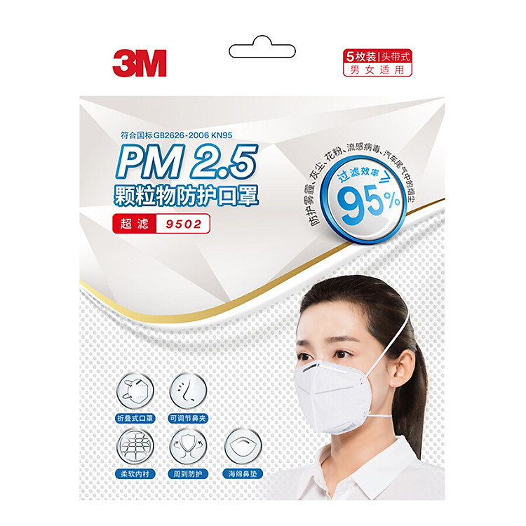 5 Cái Khẩu Trang KN95 9502