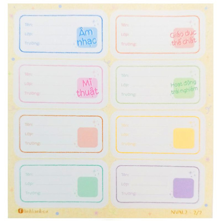 Bộ Nhãn Vở A Lớp 1-2 (16 chiếc) - Ảnh 5
