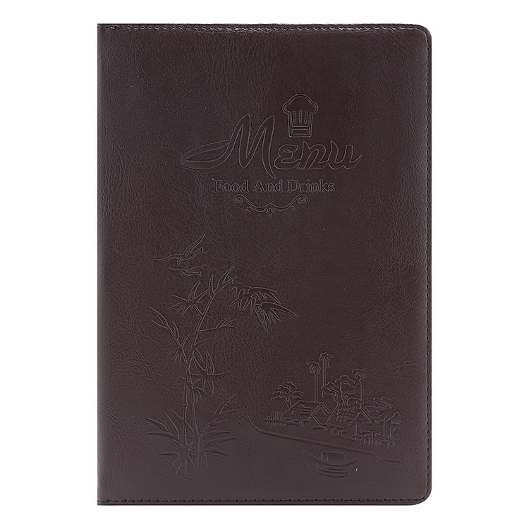 Bìa Menu A4 Da Cao Cấp 10 Lá – Màu Nâu