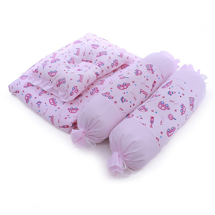 Bộ mền gối kate lớn họa tiết xe cho bé